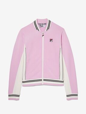Fila Settanta Pink and White Vintage style Zip Jacket Size Medium